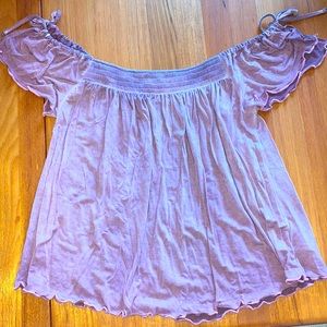 Off the shoulder tie blouse